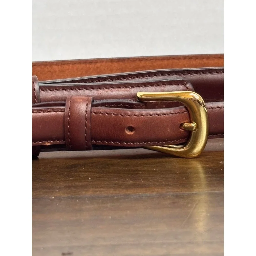 Mens Ranger Belt Genuine Leather Oxblood Brown Brass Buckle Western Size 44
